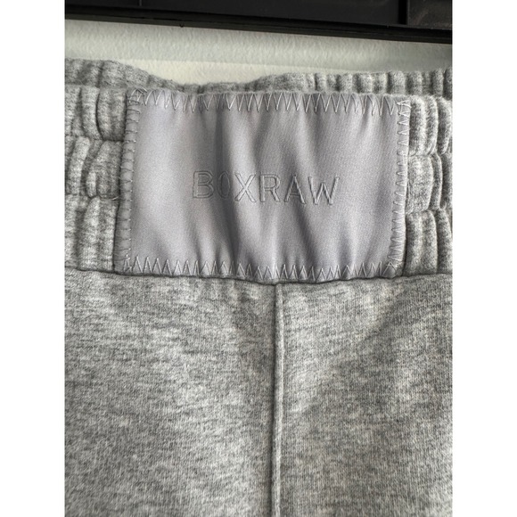 BOXRAW Joggers Womens Small Gray Fleece Sweatpants Loungewear Streetwear - Picture 2 of 5